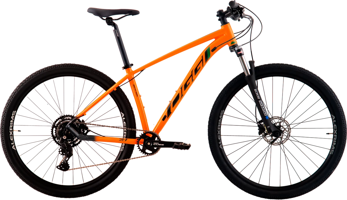 Bicicleta Oggi Big Wheel 7.1 aro 29 laranja, com marchas, suspens&atilde;o e freio a disco